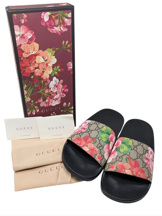 Gucci Shoes - NIB Gucci GG Web Supreme Bloom Pursuit Floral Slide Sandals Size EU 40